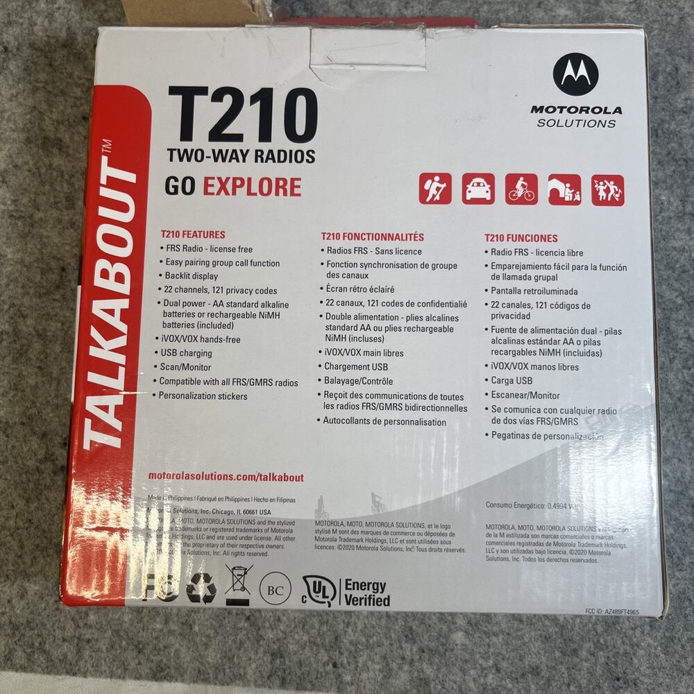 NEW Motorola Solutions T210 Two-Way Radio Black W/Red Two-Pack - Picture 2 of 5
